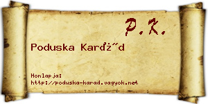 Poduska Karád névjegykártya